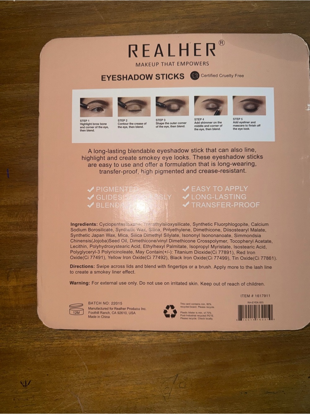 REALHER Neutral Brown & Nude Eyeshadow Stick Quartet - Picture 2 of 3